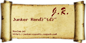 Junker Renátó névjegykártya